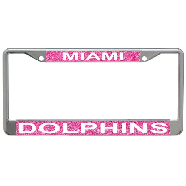 Wholesale-Miami Dolphins GLITTER BACKGROUND Lic Plt Frame S/L Printed