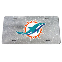 Wholesale-Miami Dolphins GLITTER BACKGROUND Specialty Acrylic License Plate