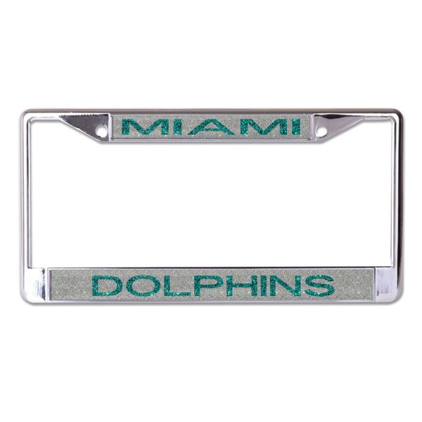 Wholesale-Miami Dolphins GLITTER Lic Plt Frame S/L Printed