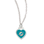 Wholesale-Miami Dolphins HEART Necklace w/3D Heart