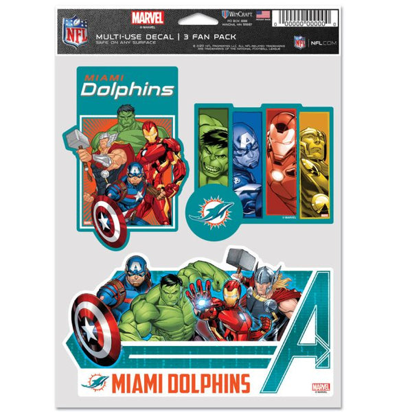 Wholesale-Miami Dolphins / Marvel (C) 2021 Marvel Multi Use 3 Fan Pack
