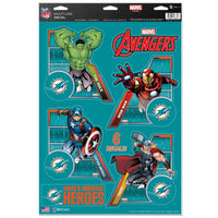 Wholesale-Miami Dolphins / Marvel (C) 2021 Marvel Multi-Use Decal 11" x 17"