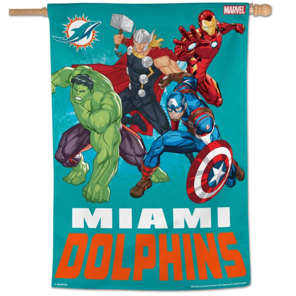 Wholesale-Miami Dolphins / Marvel (C) 2021 Marvel Vertical Flag 28" x 40"