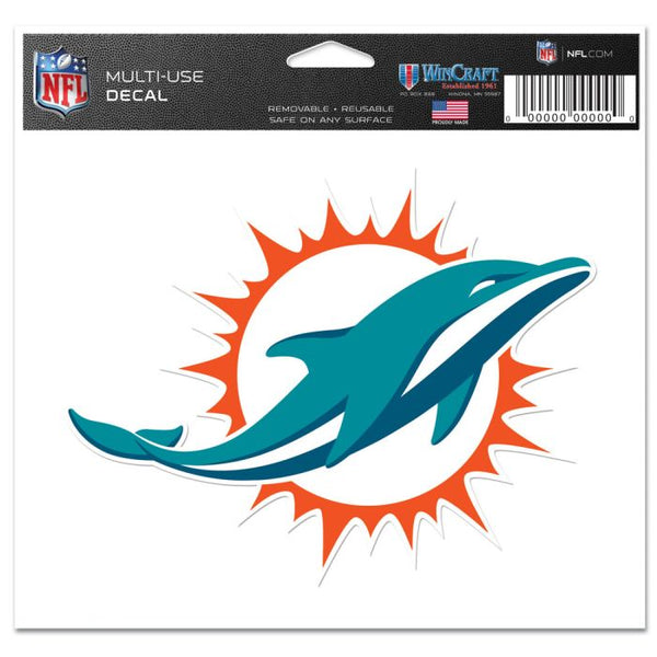 Wholesale-Miami Dolphins Multi-Use Decal -Clear Bckrgd 5" x 6"