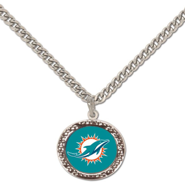 Wholesale-Miami Dolphins Necklace w/Charm Jewelry Card