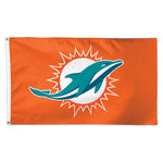 Wholesale-Miami Dolphins Orange background Flag - Deluxe 3' X 5'