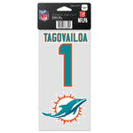 Wholesale-Miami Dolphins Perfect Cut Decal Set of two 4"x4" Tua Tagovailoa