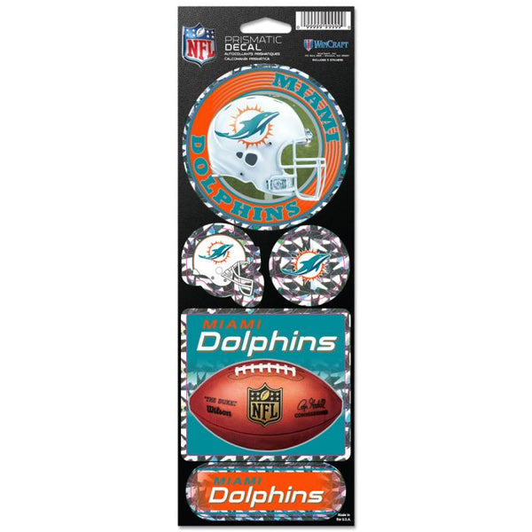 Wholesale-Miami Dolphins Prismatic Decal 4" x 11"