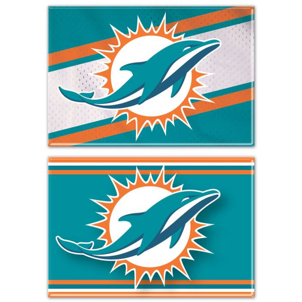 Wholesale-Miami Dolphins Rectangle Magnet, 2pack 2" x 3"