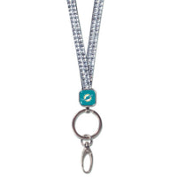 Wholesale-Miami Dolphins Silver Lanyards- Crystal Bling