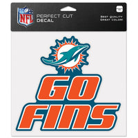 Wholesale-Miami Dolphins Slogan Perfect Cut Color Decal 8" x 8"