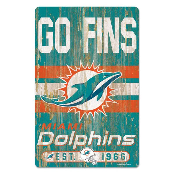 Wholesale-Miami Dolphins Slogan Wood Sign 11" x 17" 1/4" thick