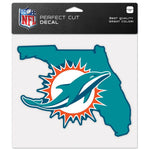 Wholesale-Miami Dolphins State Shaped Perfect Cut Color Decal 8" x 8"