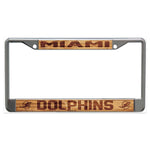 Wholesale-Miami Dolphins WOOD Lic Plt Frame S/L Printed