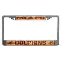 Wholesale-Miami Dolphins WOOD Lic Plt Frame S/L Printed