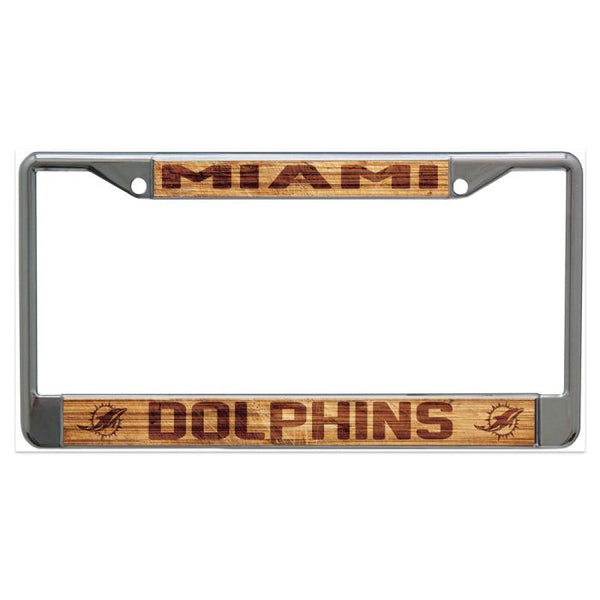 Wholesale-Miami Dolphins WOOD Lic Plt Frame S/L Printed