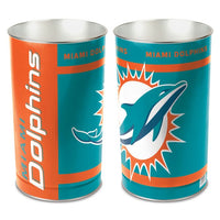 Wholesale-Miami Dolphins Wastebasket - tapered 15"H