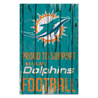 Wholesale-Miami Dolphins Wood Sign 11" x 17" 1/4" thick