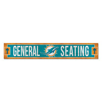 Wholesale-Miami Dolphins Wood Sign 6"x36" 3/8" thick