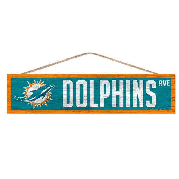 Wholesale-Miami Dolphins Wood Sign-with Rope 4" x 17"