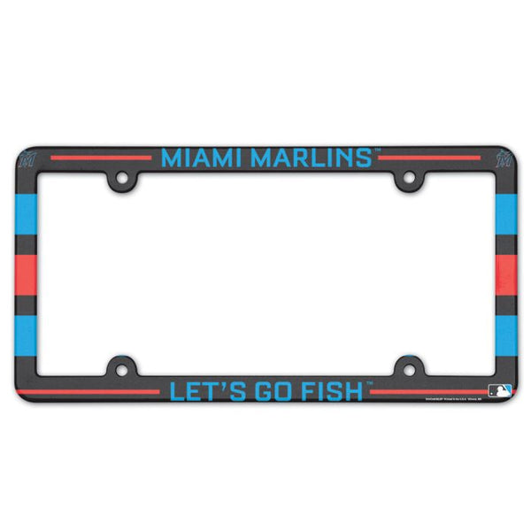 Wholesale-Miami Marlins SLOGAN Lic Plate Frame Full Color