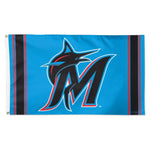 Wholesale-Miami Marlins V STRIPE Flag - Deluxe 3' X 5'