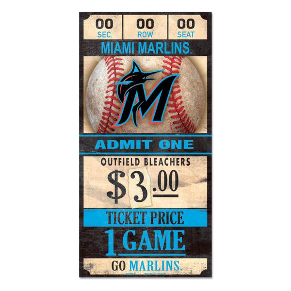 Wholesale-Miami Marlins Wood Sign 6x12 3/8" thick