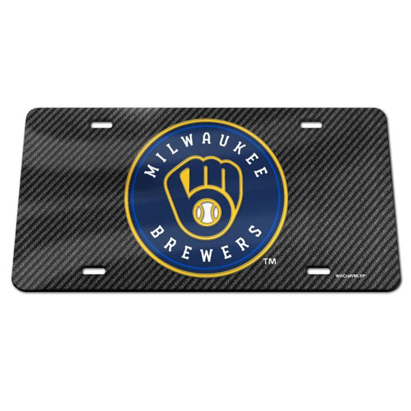 Wholesale-Milwaukee Brewers CARBON Specialty Acrylic License Plate