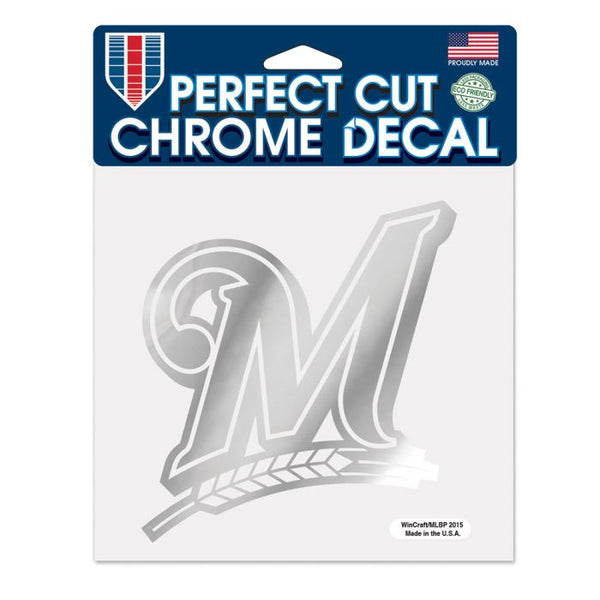 Wholesale-Milwaukee Brewers Chrome Perfect Cut Decal 6" x 6"