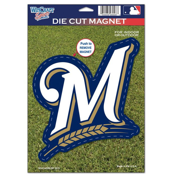 Wholesale-Milwaukee Brewers Die Cut Logo Magnet 6.25" x 9"