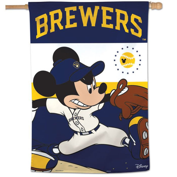 Wholesale-Milwaukee Brewers / Disney Mickey Mouse Vertical Flag 28" x 40"