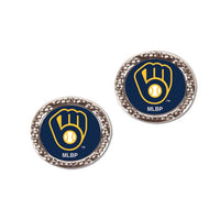 Wholesale-Milwaukee Brewers Earrings Jewelry Carded Round