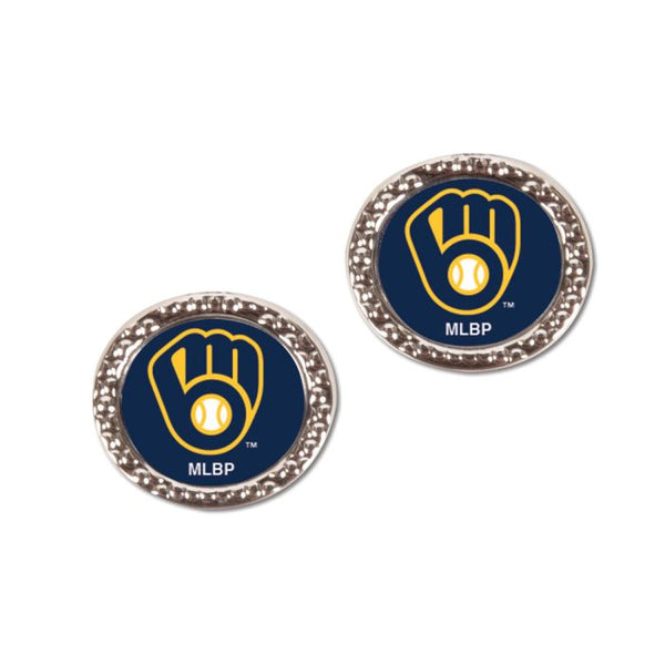 Wholesale-Milwaukee Brewers Earrings Jewelry Carded Round