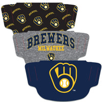 Wholesale-Milwaukee Brewers Fan Mask Face Cover 3 Pack