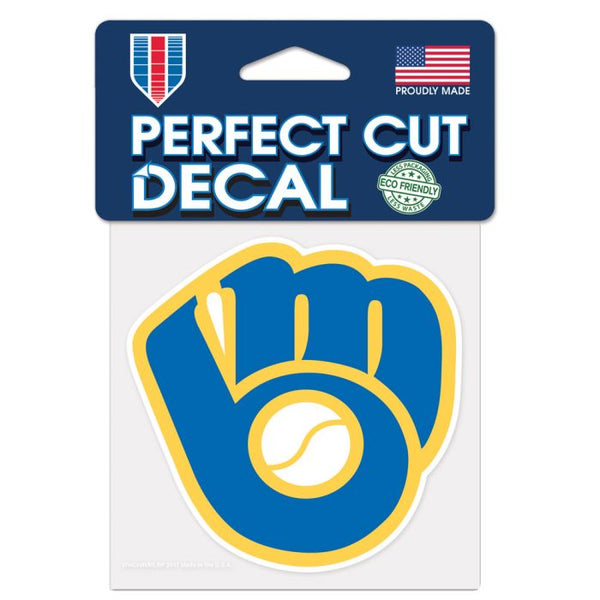 Wholesale-Milwaukee Brewers Glove Perfect Cut Color Decal 4" x 4"