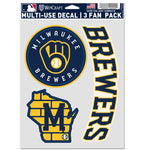 Wholesale-Milwaukee Brewers Multi Use 3 Fan Pack