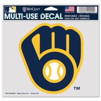 Wholesale-Milwaukee Brewers Multi-Use Decal -Clear Bckrgd 5" x 6"