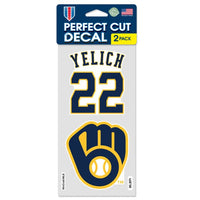 Wholesale-Milwaukee Brewers Perfect Cut Decal Set of two 4"x4" Christian Yelich