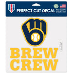 Wholesale-Milwaukee Brewers SLOGAN Perfect Cut Color Decal 8" x 8"