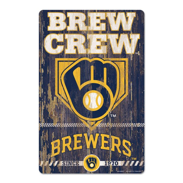 Wholesale-Milwaukee Brewers SLOGAN Wood Sign 11" x 17" 1/4" thick