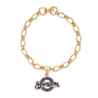 Wholesale-Milwaukee Brewers Secondary Logo Bracelet w/Charms Clamshell