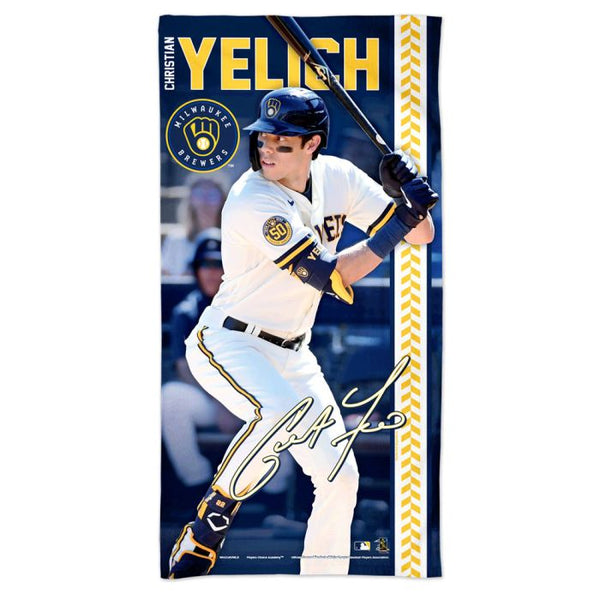 Wholesale-Milwaukee Brewers Spectra Beach Towel 30" x 60" Christian Yelich