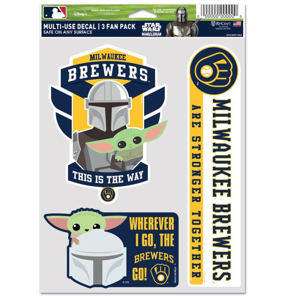 Wholesale-Milwaukee Brewers / Star Wars Mandalorian Multi Use 3 Fan Pack