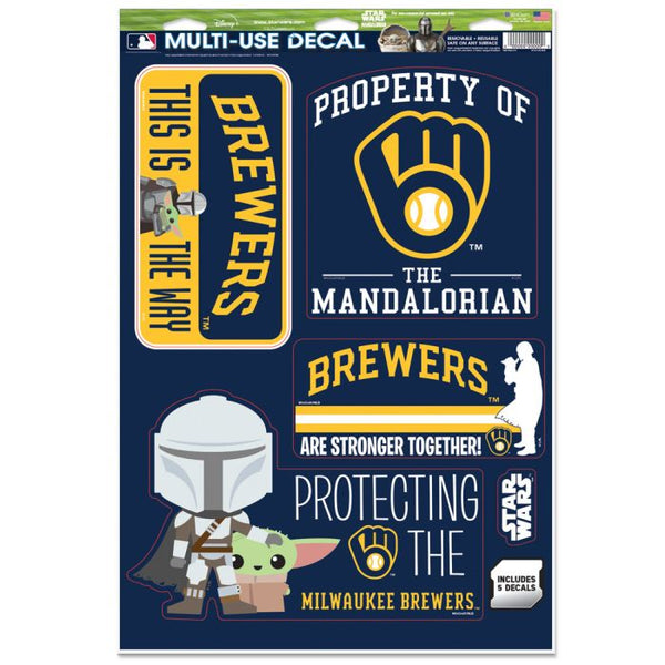 Wholesale-Milwaukee Brewers / Star Wars Mandalorian Multi-Use Decal 11" x 17"