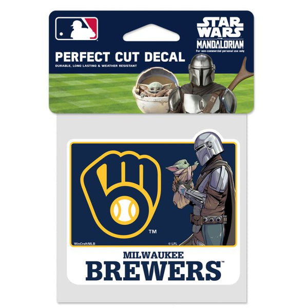 Wholesale-Milwaukee Brewers / Star Wars Mandalorian Perfect Cut Color Decal 4" x 4"