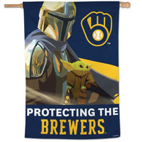 Wholesale-Milwaukee Brewers / Star Wars Mandalorian Vertical Flag 28" x 40"