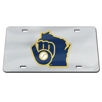 Wholesale-Milwaukee Brewers State Shape Specialty Acrylic License Plate