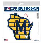 Wholesale-Milwaukee Brewers State Shaped All Surface Decal 6" x 6"