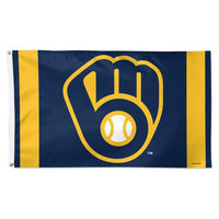 Wholesale-Milwaukee Brewers V STRIPE Flag - Deluxe 3' X 5'