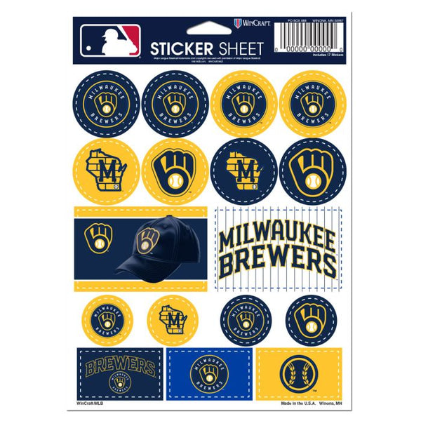 Wholesale-Milwaukee Brewers Vinyl Sticker Sheet 5" x 7"